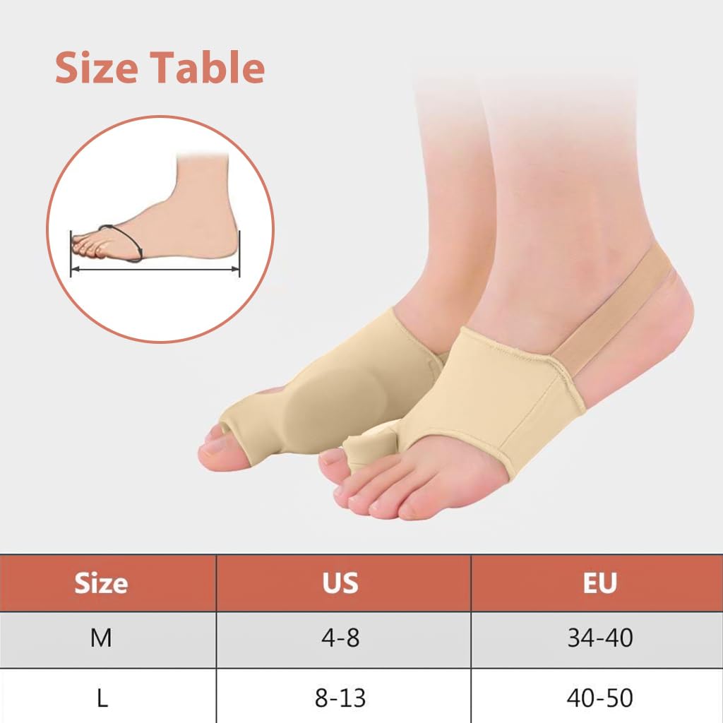 Zibuyu Bunion Corrector for Pain Relief with Gel Pad and Breathable Toe Separator | 1 Pair
