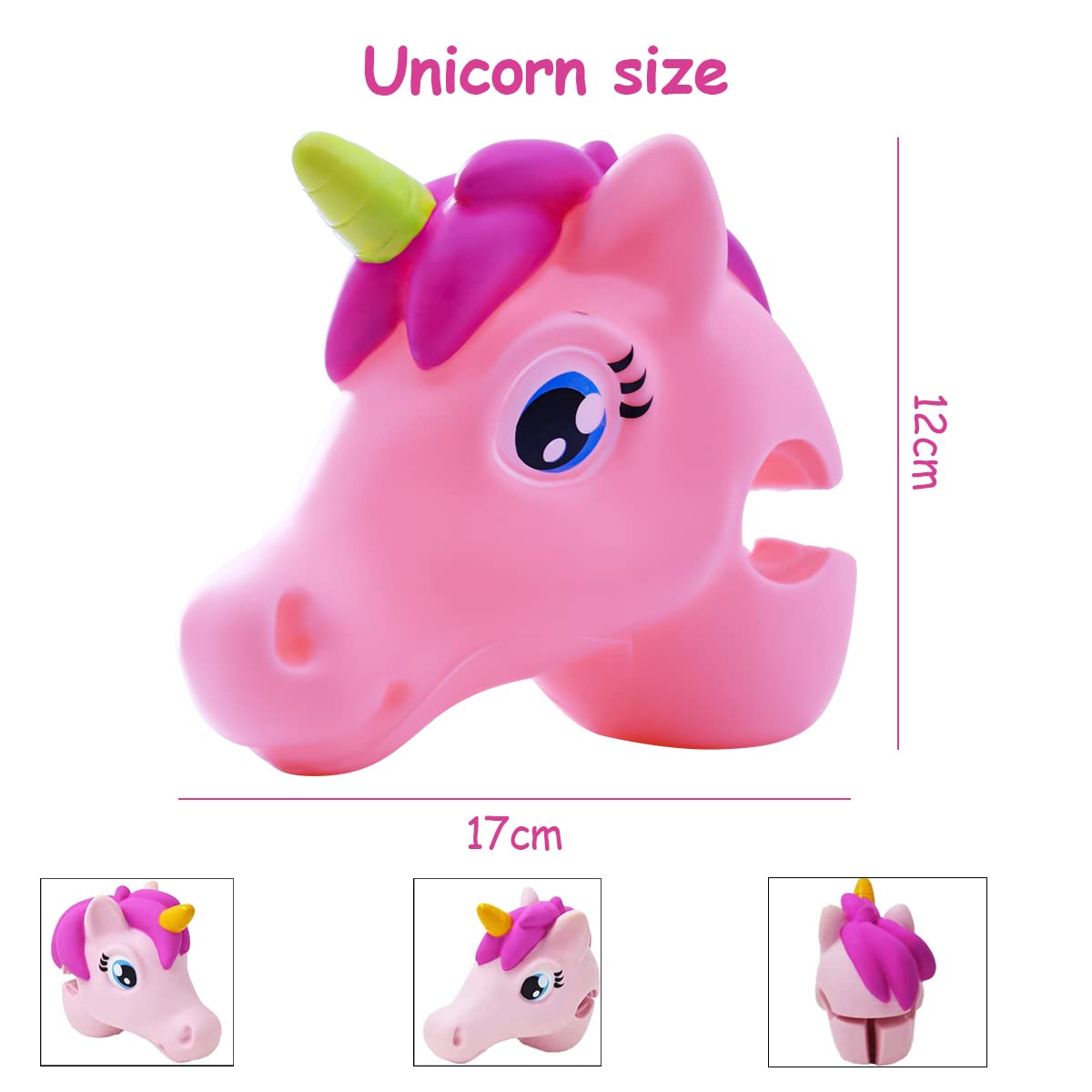 PATPAT® Kids Scooter Accessories Colorful Cartoon Unicorn Scooter Handle Decoration Clip-on Unicorn T Bar Ornament for Kids Scooter Fun Scooter Ornament for Kids Age 6-10