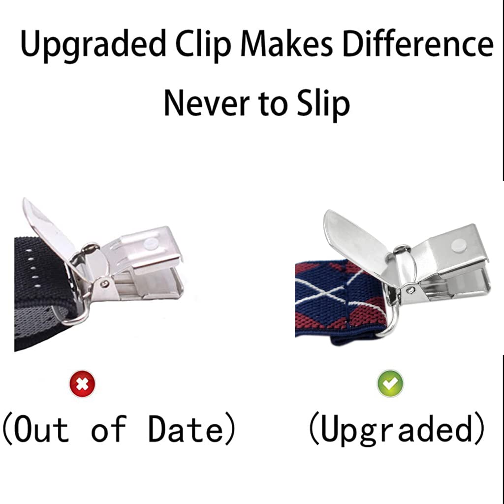 GUSTAVE Shirt Stays for Dress Shirts with Non Slip Locking Clamps and Adjustable Y Shape Straps
