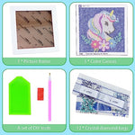 PATPAT® DIY 5D Diamond Art Kit for Kids Diamond Painting for Kids Color Unicorn Diamond Painting Kit with Frame & Tool Art Craft DIY Desk Decoration for Kids 5-12 Years Old, Arts and Crafts for Kids