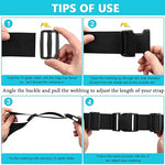 HASTHIP® Plastic Buckles Kit Include 6 Set Flat Side Release Buckles and 10Pcs Tri-Glide Slides with 11 Yards Nylon Webbing Straps for DIY Making Luggage Strap, Pet Collar, Backpack Repairing