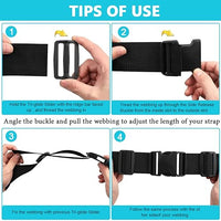 HASTHIP® Plastic Buckles Kit Include 6 Set Flat Side Release Buckles and 10Pcs Tri-Glide Slides with 11 Yards Nylon Webbing Straps for DIY Making Luggage Strap, Pet Collar, Backpack Repairing