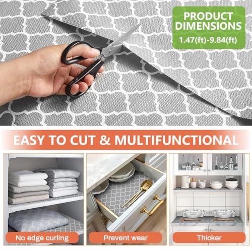 HASTHIP® Cabinet Liner Mat PVC Anti-Slip Printed Liner Mat Waterproof Shelf Liner Drawer Liner Cupboard Liner, Trim to Fit, 45cm x 300cm