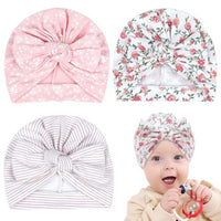 SNOWIE SOFT® 3Pcs Baby Hats for Girls Winter Cap for Kids Winter Hat Set Winter Cap for Baby Girls, Baby Cap Warm Beanie Toddler Stretchy Hat for 0 to 12 Months Newborn Shower Gift, Christmas Gift