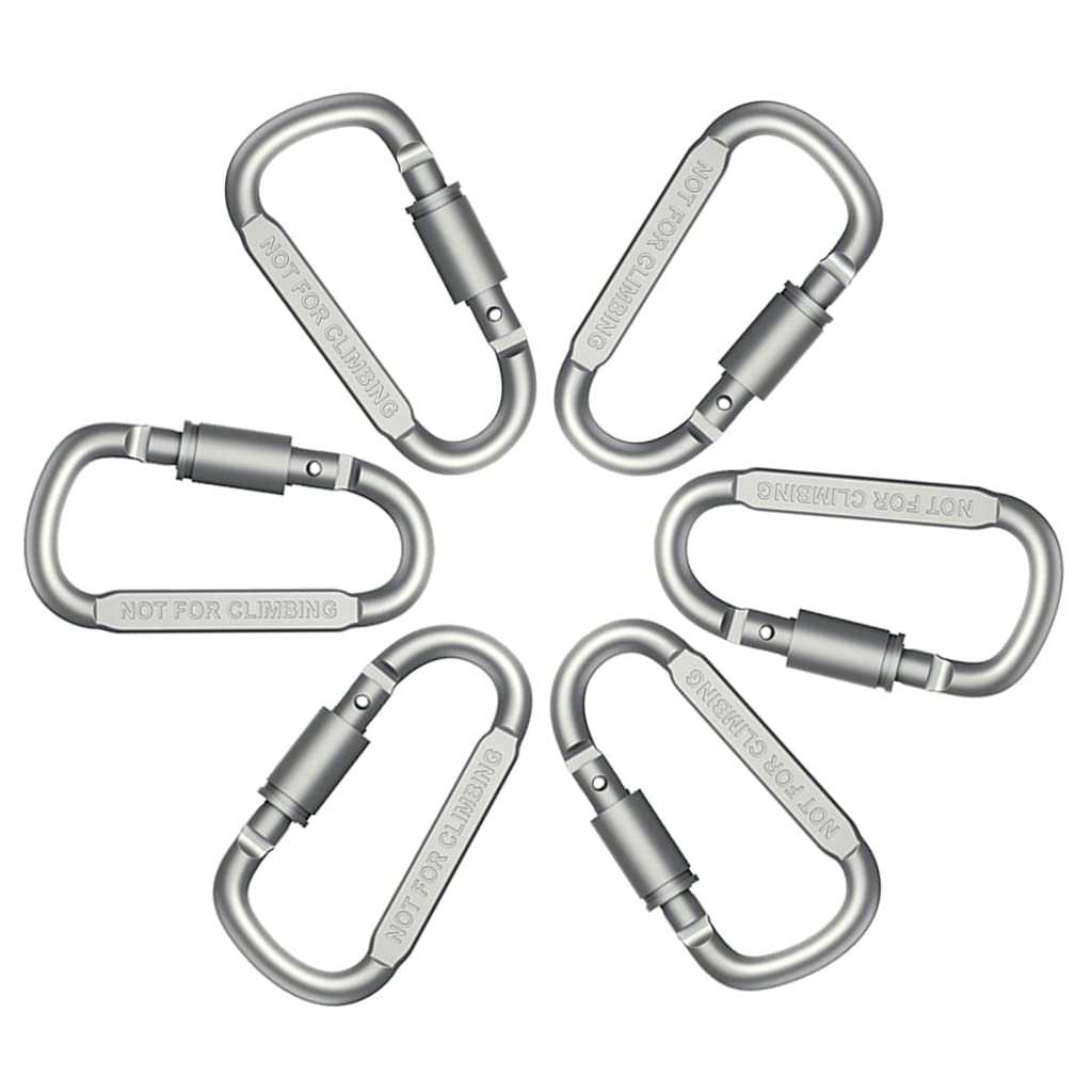 Proberos Carabiner Clip for Outdoor and Travel featuring Screw Lock 6pcs 3.1in Aluminum | Keychain Hook