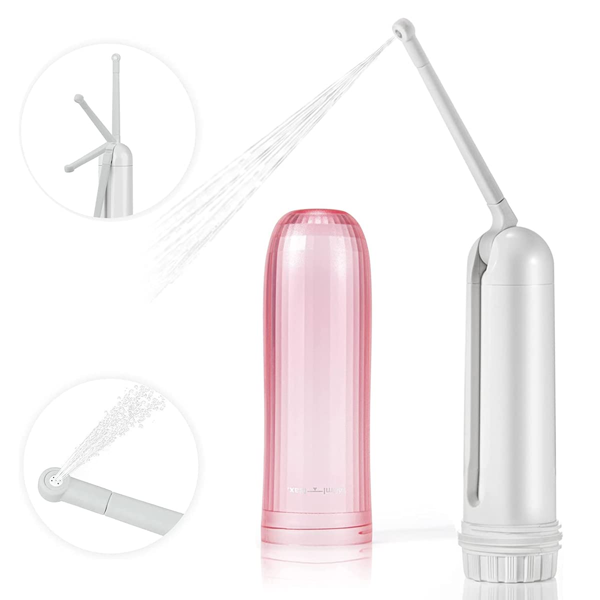 HANNEA Electric Travel Bidet for Toilet and Feminine Care with 180° Adjustable Nozzle | 2 AAA Battery Powered Portable Hygiene Sprayer