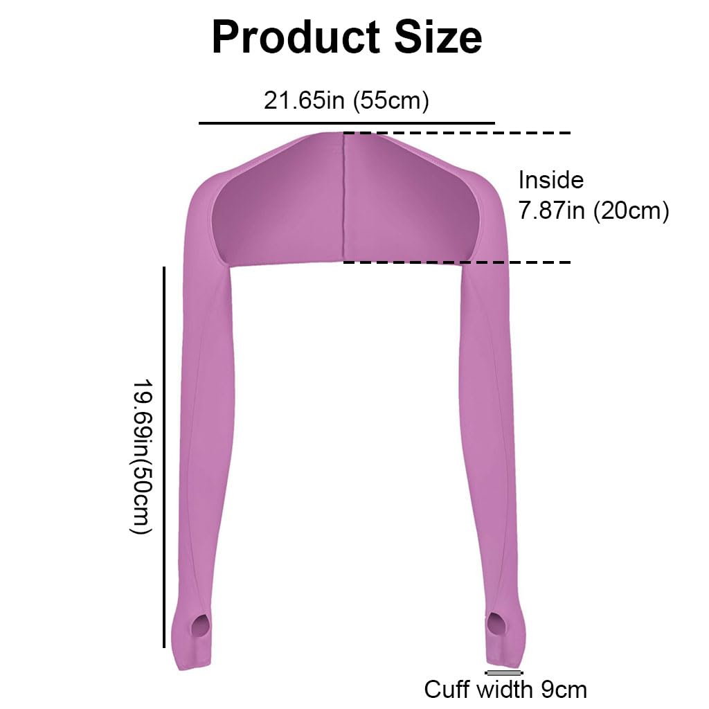 PALAY Cooling Shawl Arm Sleeves for Women featuring Thumb Holes and UV Protection | Purple