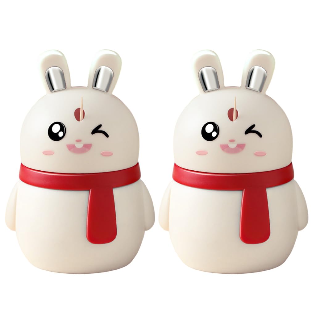 HASTHIP Toothpick Holder for Kitchen and Table featuring One Hand Push Button Dispenser | Pack of 2