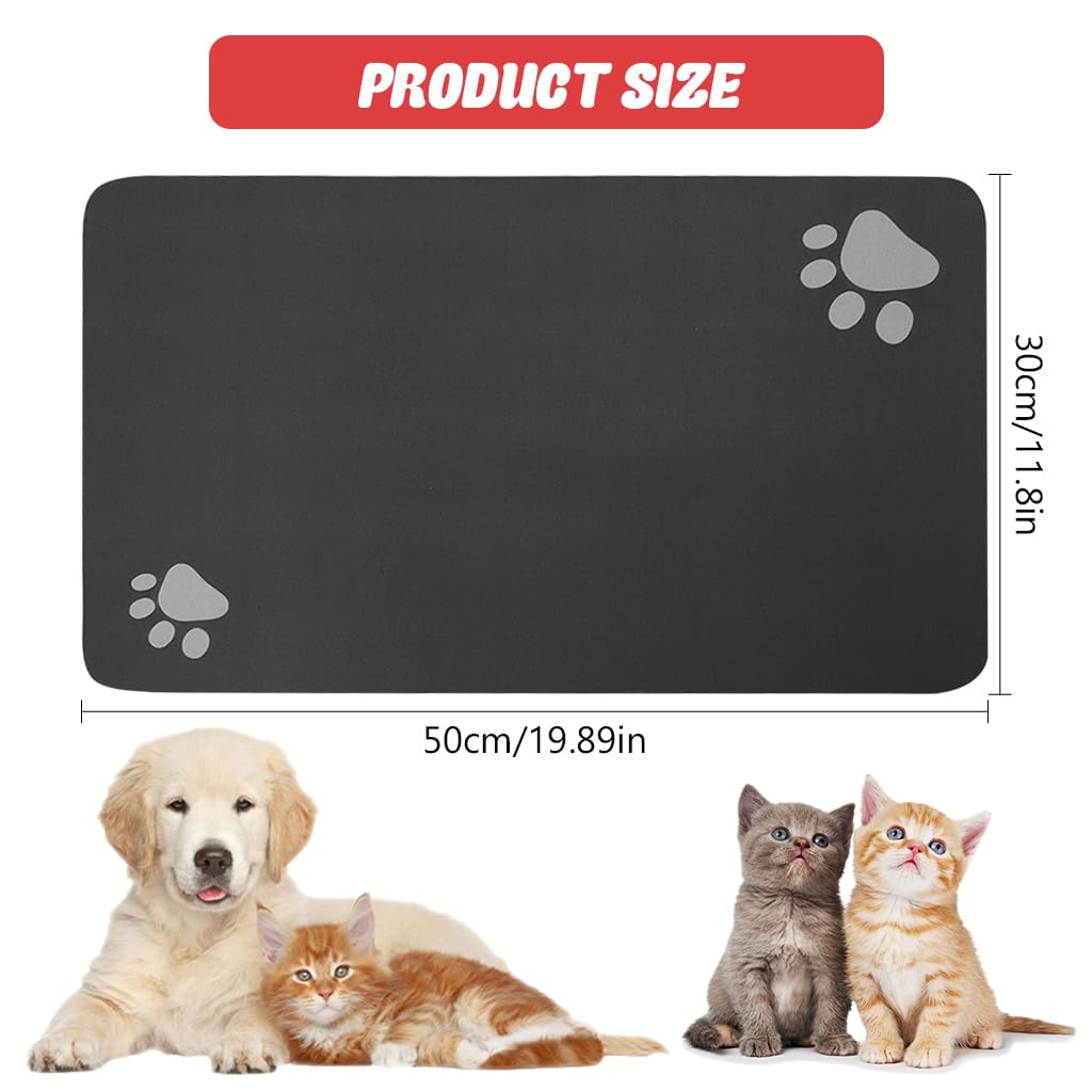 Qpets® Black Pet Feeding Mat