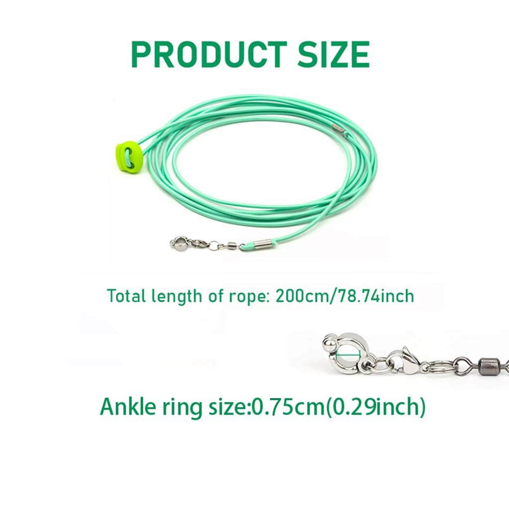 ZIBUYU Parrot Leash for Outdoor Flight Training with 7.5mm Elastic Cord and Stainless Steel Hook | Includes 2 Ropes and 2 Rings