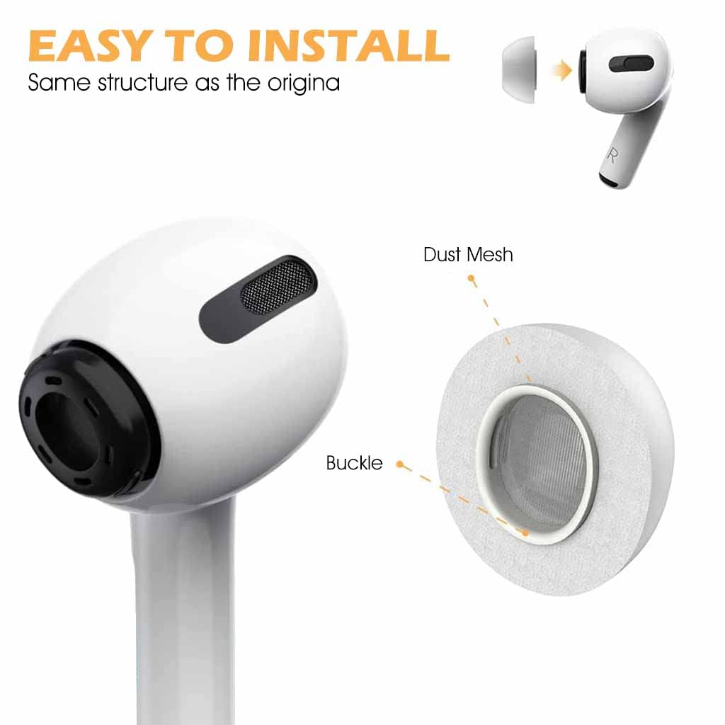 Verilux AirPods Pro Ear Tips Replacement with Memory Foam and Anti Slip Fit | 3 Pairs S M L Grey