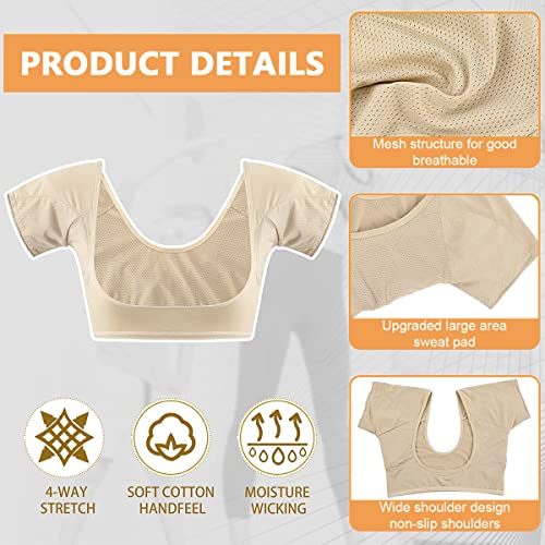 HANNEA® Underarm Sweat Vest Sweat Pad for Women Girls Breathable Armpit Pads Washable Padded Guard Vest Size M Suit for 45-60kg 2PCS