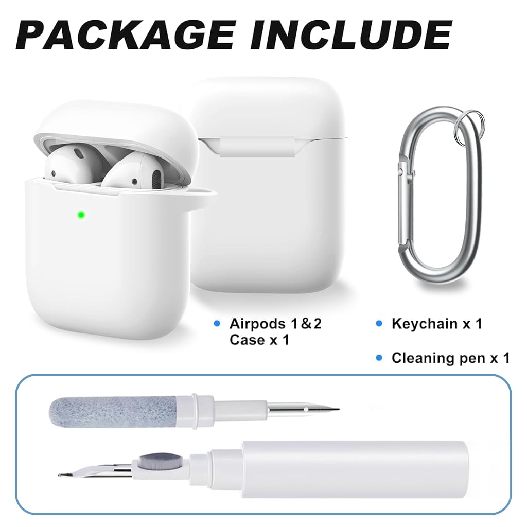 ZORBES AirPods Case for Apple AirPods 2nd and 1st Gen with Carabiner & Cleaning Brush Kit