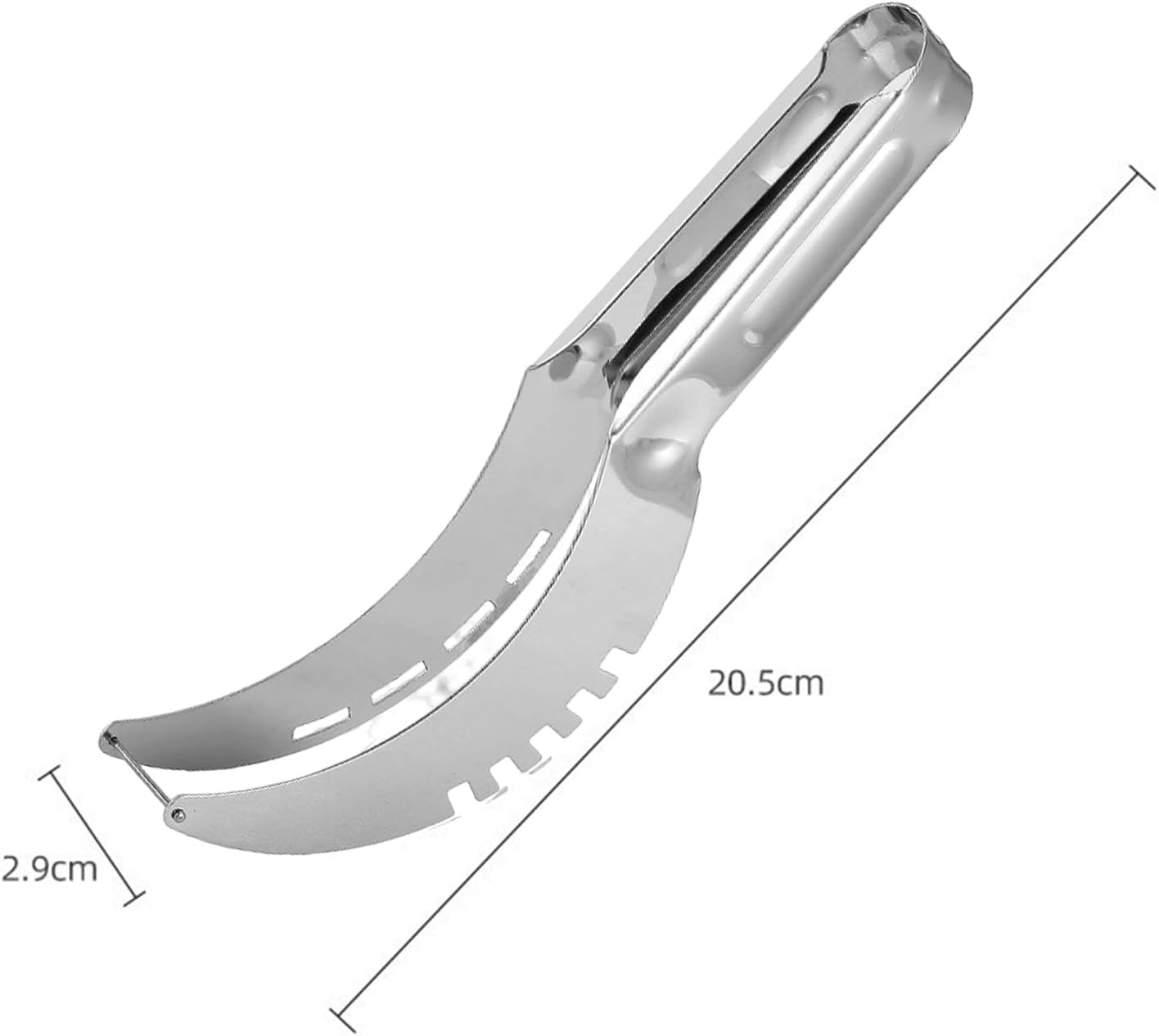 ZIBUYU Watermelon Slicer for Easy Fruit Cutting and Serving with Dual Curved Blades | Stainless Steel Ergonomic Tong Design