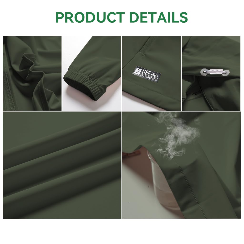 Venzina Sunscreen Jacket for Men with UPF150+ Protection and Removable Hood | 78% Nylon Cooling Tech