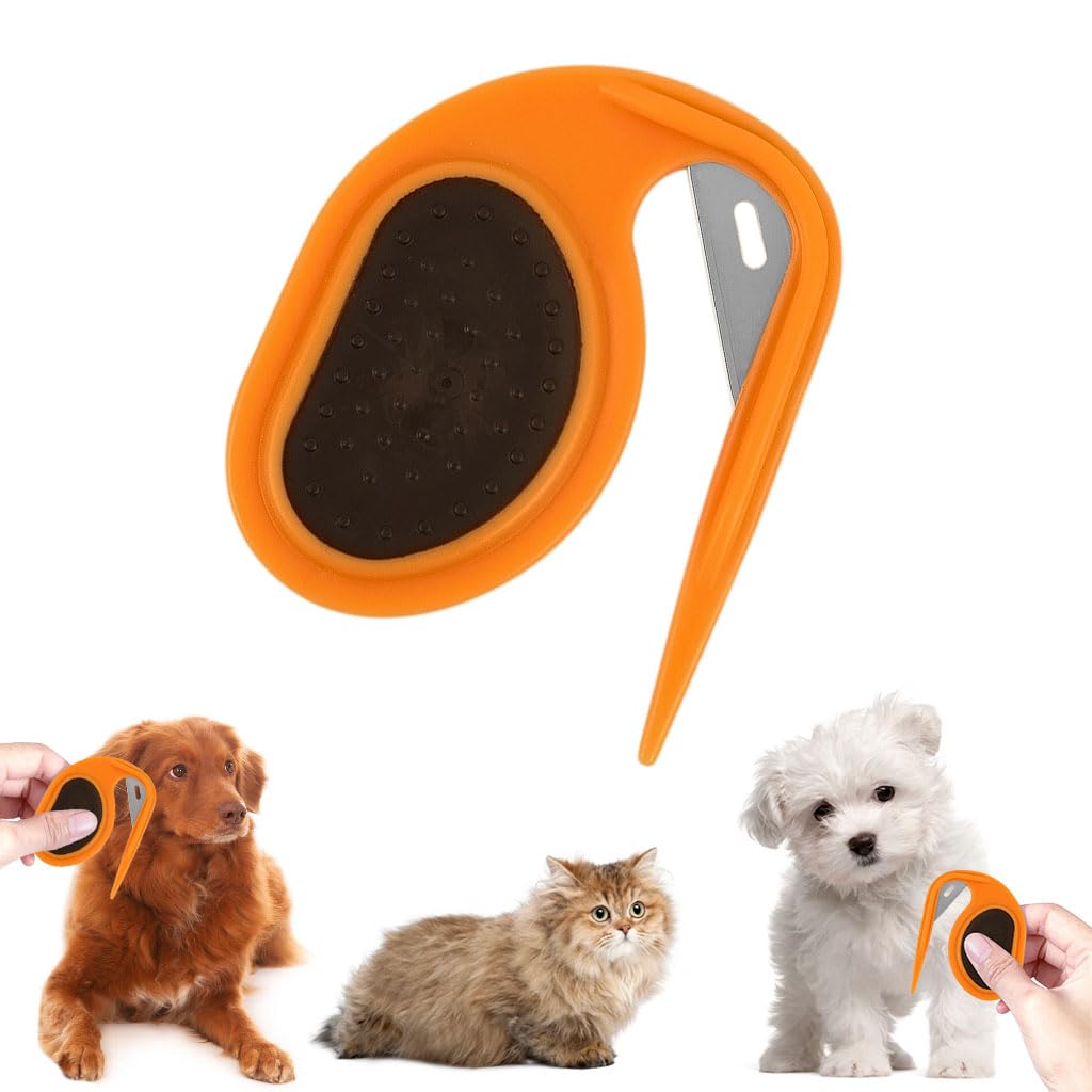 Qpets® Pet Knotting Comb for Dog, Dog Comb Pet Grooming Brush Cat Combs Dematting Tools  Knotting Comb for Cats No Hurt Dogs Brush for Hair Remover