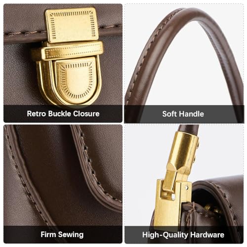 PALAY® Shoulder Bag for Women, Vintage Trendy Women's Purses, Small Vegan Leather Handbags Underarm Hobo Bag Bronze