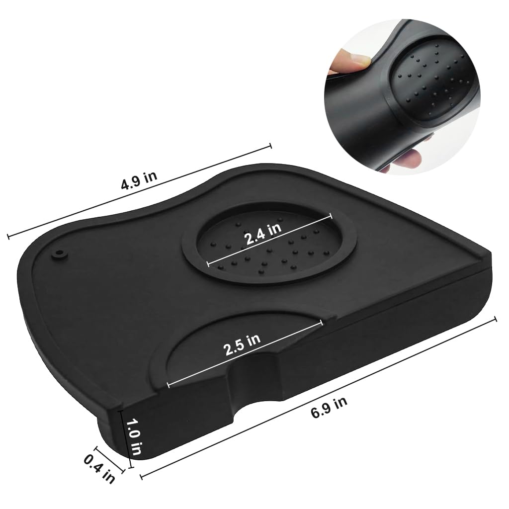 Supvox Silicone Coffee Tamper Mat for Espresso Bar featuring Non Slip Surface and 17.5x12.5x0.6cm Protective Design