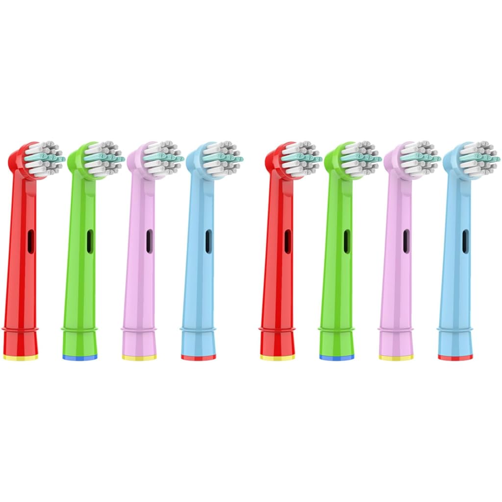 MAYCREATE Kids Toothbrush Heads 4 Pack Compatible with Oral B Electric Models | Colorful Design for Children