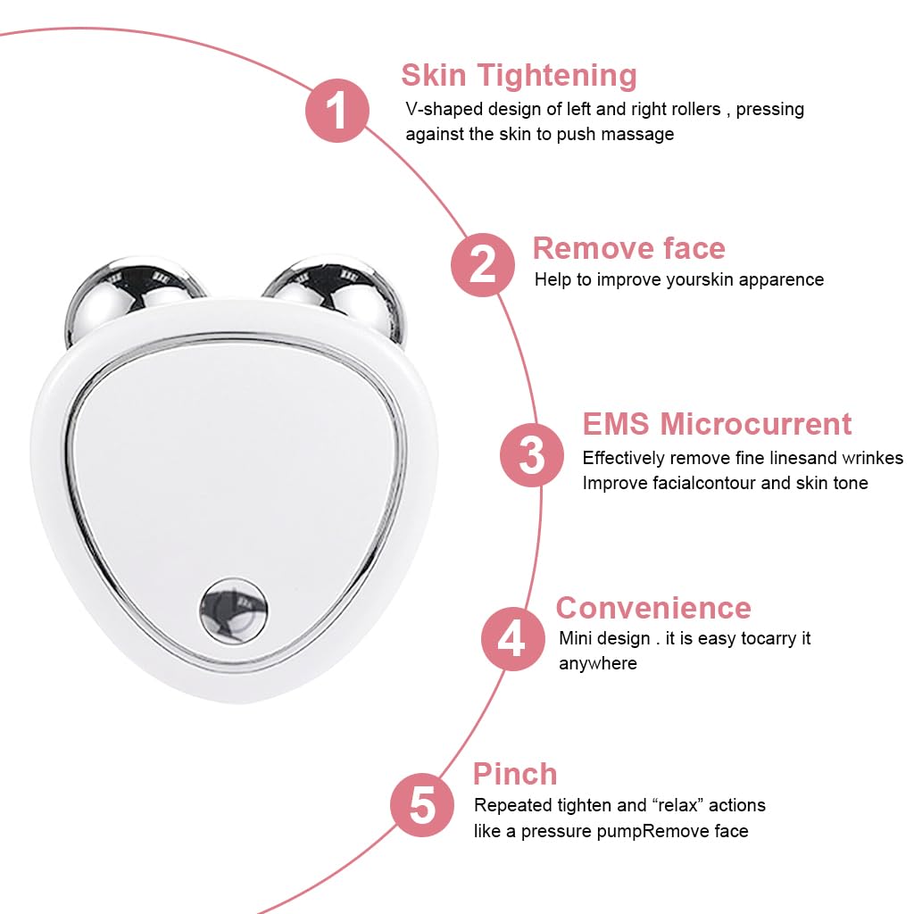 HANNEA Face Massager for Anti Wrinkles with EMS Microcurrent & Dual Massage Heads | USB Rechargeable 180mAh