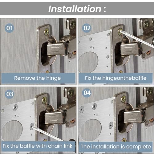 Serplex® 20Pcs Stainless Steel Cabinet Hinge Repair Plate Kit with Screws, Universal Fixing Bracket Set for Wooden Kitchen Cabinet Door, Wardrobe, Cupboard, DIY Home, Crafts & Planners