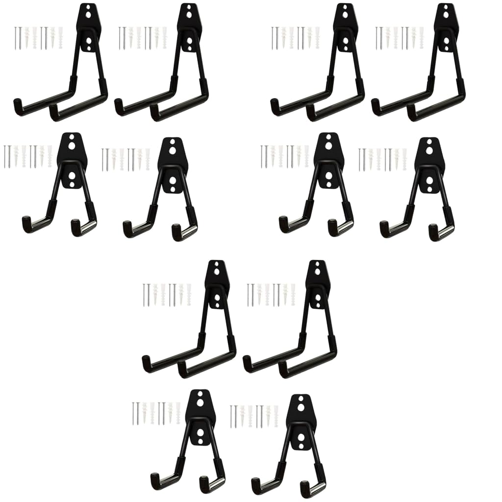 Serplex Garage Hooks for Tools and Garden Equipment featuring Steel Wall Mount Design 4 Pack