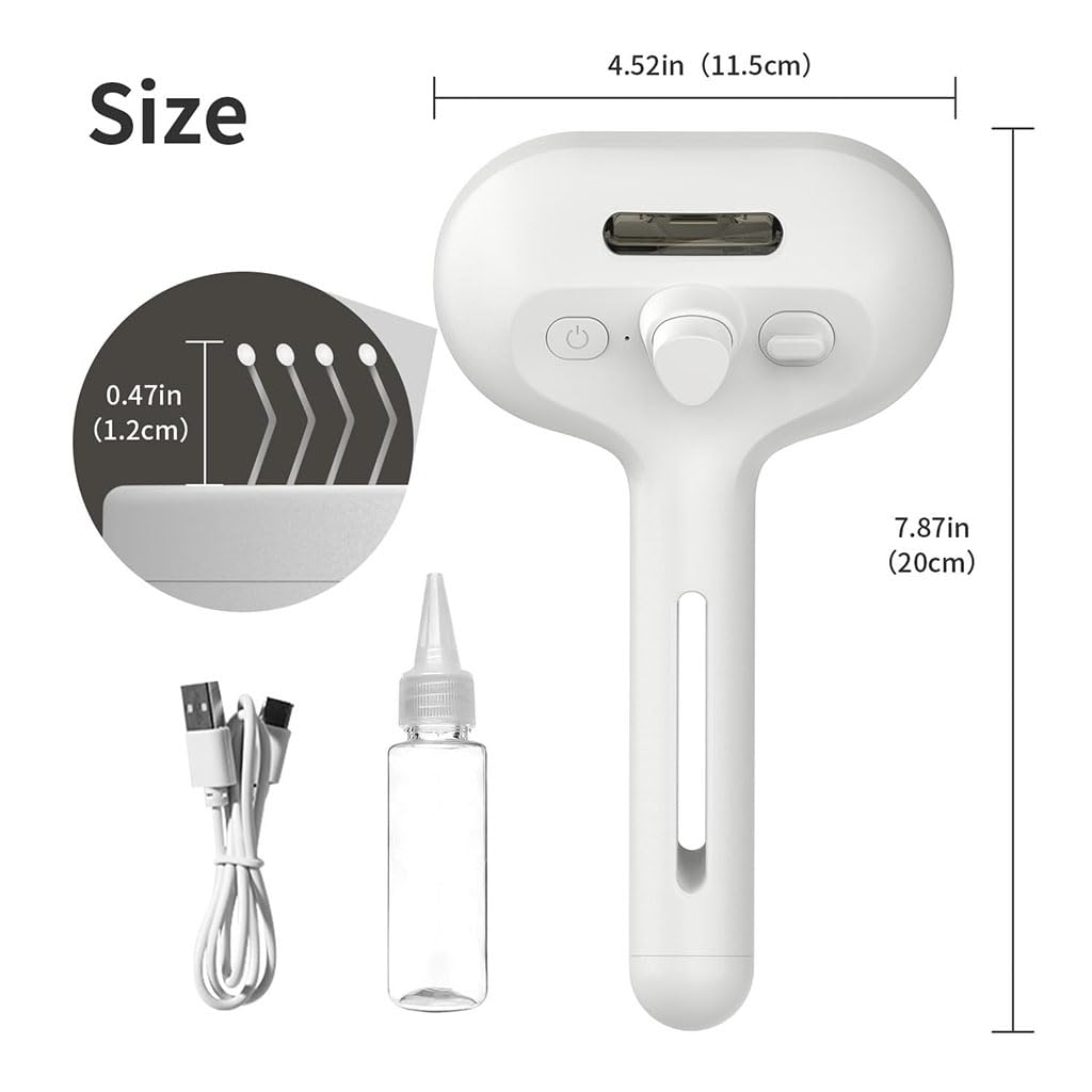 ZIBUYU Pet Steam Comb for Dogs and Cats with Spray Function and Self Cleaning Brush | 0.32 lb Lightweight Grooming Tool