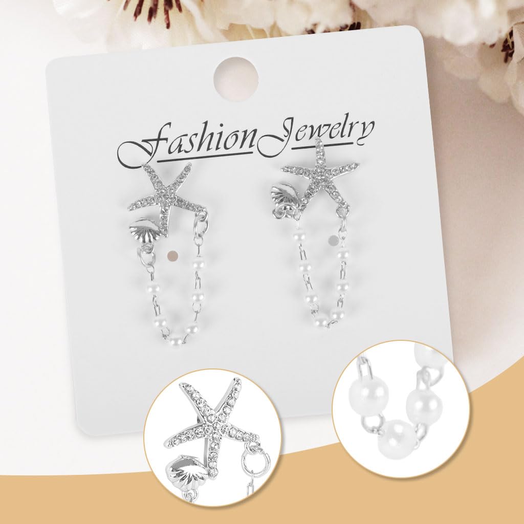 SANNIDHI Earrings for Women featuring Starfish and Seashell Charms with Faux Pearls | Lightweight Alloy Boho Jewelry