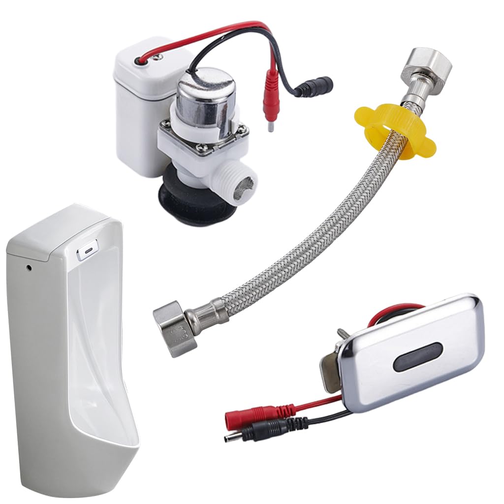 Serplex Wall Mounted Automatic Urinal Flush Sensor Set with Dual Power Mode and Stainless Steel Pipe for Public Toilets | Chrome Plated