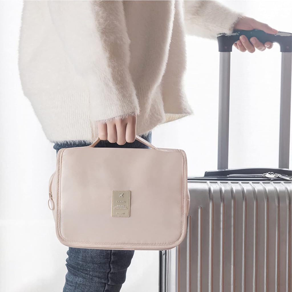 ZIBUYU Foldable Hanging Travel Toiletry Bag for Organized Trips with Waterproof Compartments | Portable Cosmetic and Accessory Storage