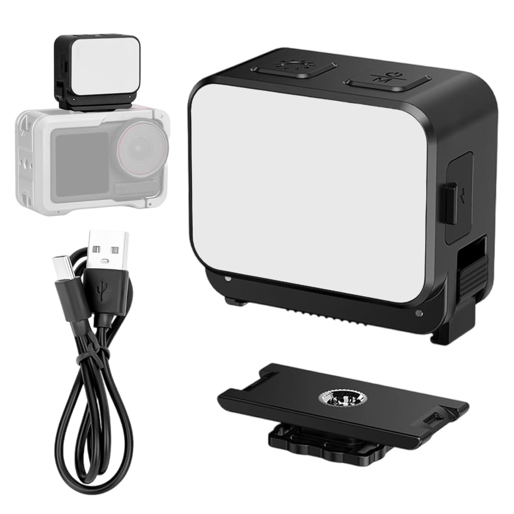 ZORBES Compatible with DJI Osmo Action Camera Fill Light with Magnetic Quick Release and 3 Color LED 600mAh | Cold Shoe Adapter for Outdoor Photography