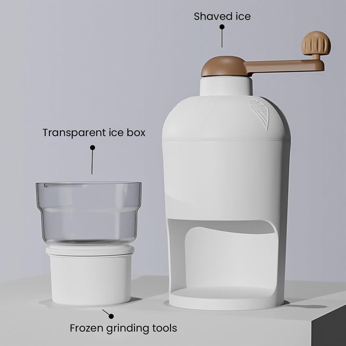 Manual Ice Shaver for Cocktails and Smoothies featuring Rotary Crank and Food Grade Plastic | Portable Design for Home and Camping