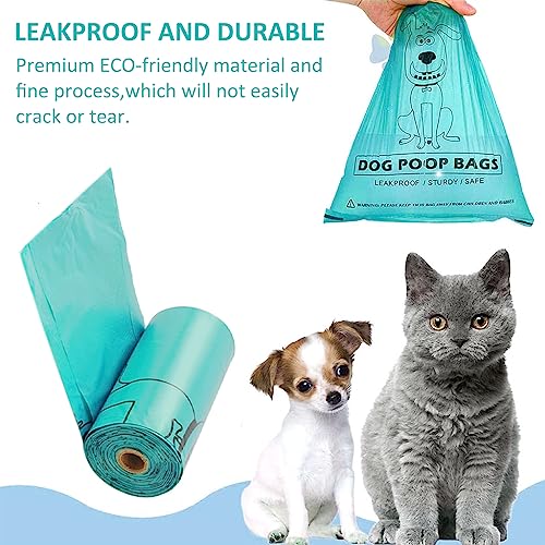 Qpets® 120pcs Dog Poop Bag Biodegradable Dog Poop Bag Large Dog Poop Bag Leakproof Waste Bag Plastic Bag for Dog Walking Dog Supplies