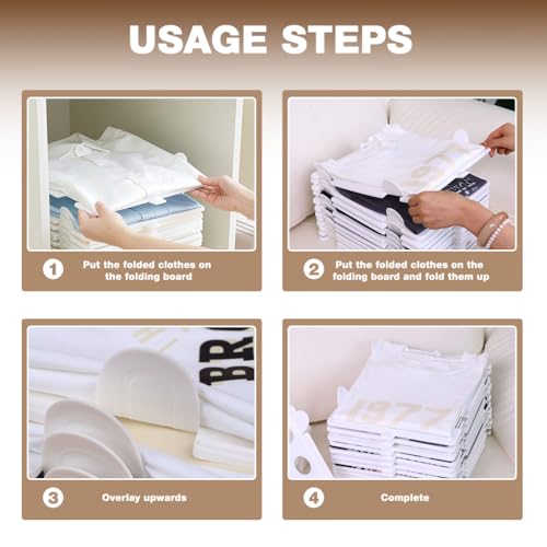 Supvox® Clothes Dividers 10Pcs Stackable Clothes Separator with Lifting Grips, Wardrobe Shelf Organizer Clothes Divider Panels for Shirt, Tops, Pants, More, 33.3x26.5cm