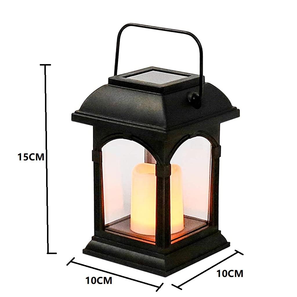 Supvox  Garden Candle Lantern - Solar Powered - Flickering Effect - Amber LED - 15cm by Festive Lights