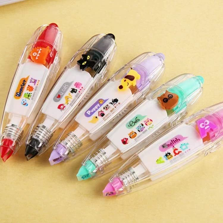 HASTHIP® 4Pcs Correction Tape, Cute Cartoon Decorative Tape Scrapbooking Supplies, Decorative Edging Tape, Correction Tape for Journal Supplies Scrapbook, Crafts and Arts Projects