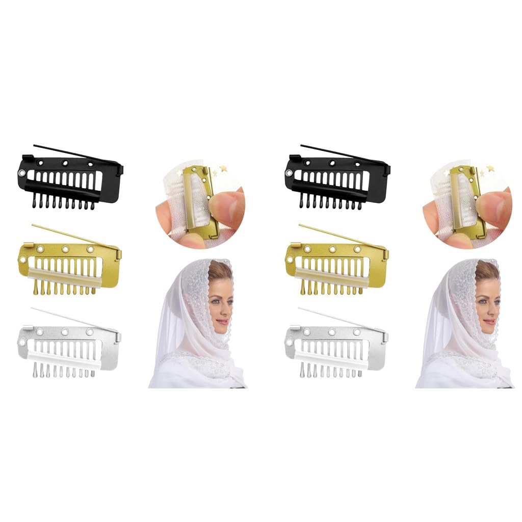 MAYCREATE Chunni Dupatta Fixing Clip Set of 6 for Secure Shawl Draping with Stainless Steel Pins