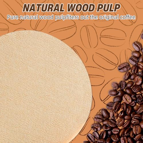 Supvox® 400 Counts Unbleached Coffee Filter for 51mm Espresso Portafilter Moka Pot Paper Replacement Packs White Round Maker Filters 1200 PCS