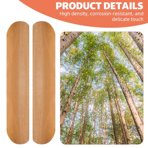 HASTHIP® 2Pcs Wooden Cabinet Pulls Pre-Punched Furniture Pull Handles, 8.6'' Rounded Half-Cylinder Curved Minimalist Wooden Handle for Cabinet, Wardrobe, Sliding Door & Drawer