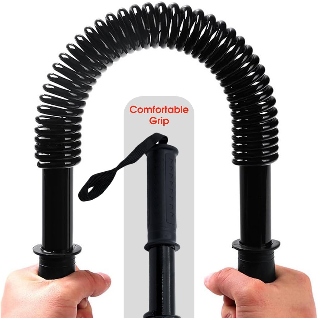 Optifit Power Twister Bar for Chest Arms and Shoulders with 40kg Resistance | Carbon Steel Construction and Rubber Grip