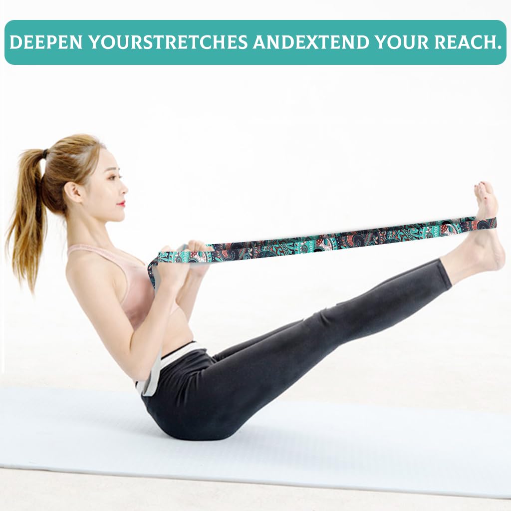 Proberos Yoga Belt for Back Alignment featuring Dual D-Ring and 5.9ft Length | Polyester Cotton Strap