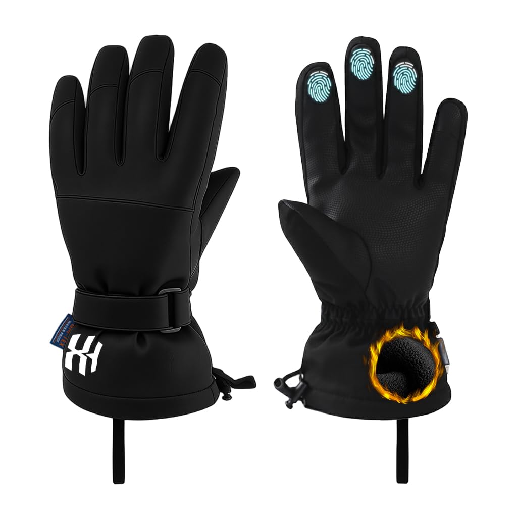 GUSTAVE Winter Gloves for Men and Women with Touchscreen Fingers | Waterproof and Thermal Outdoor Sports Gloves