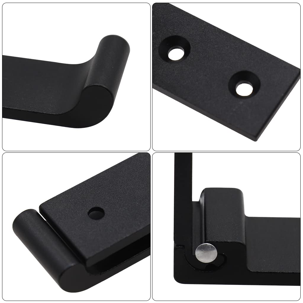 HASTHIP® 2Pcs Folding Coat Hooks, Matte Black Wall Hooks for Hanging Coats Bathroom Towel Hooks Hardware, Heavy Duty Alloy Wall Hooks for Clothes, Bag, Hat, Towel, Bag, Backpack (Black)