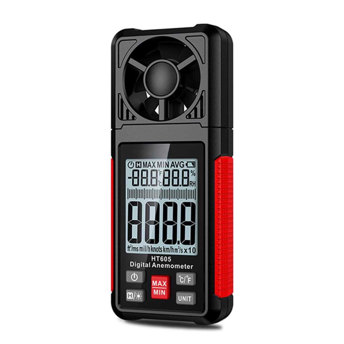 Serplex Digital Anemometer for Sailing and HVAC with 2.26 inch LCD | Measures Wind Speed and Humidity