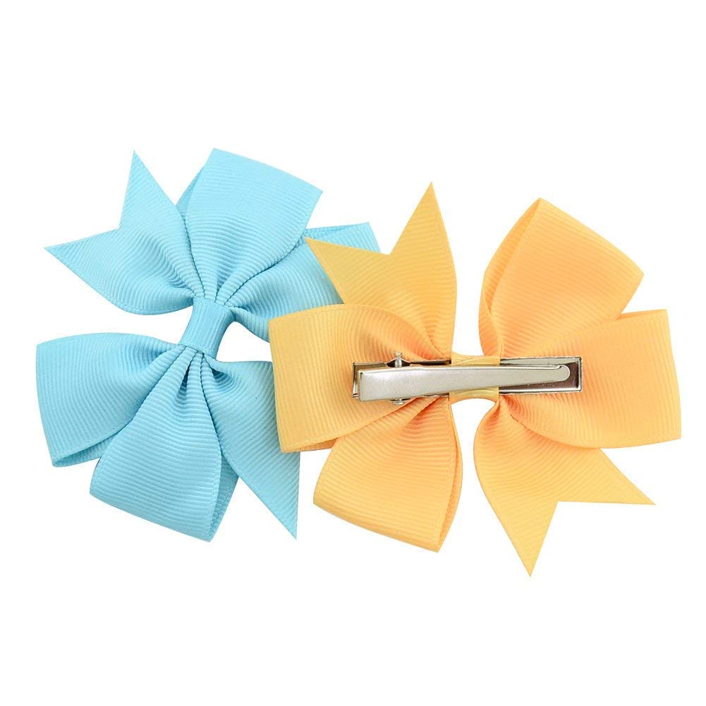 PALAY Hair Bows Alligator Clips for Baby Girls featuring 5in Design and Grosgrain Ribbon | 6pcs Multicolor Set