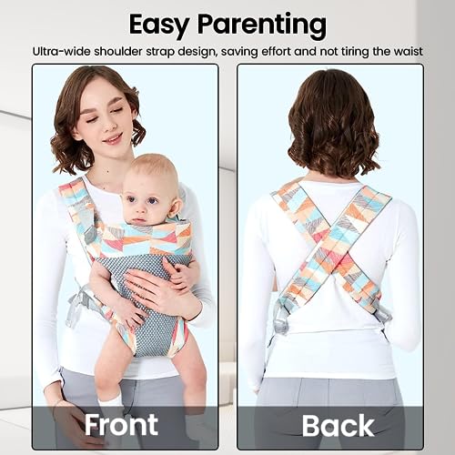 SNOWIE SOFT® 4 in 1 Baby Carrier Adjustable Kangaroo Front Face-in Out Breathable Wrap for Newborn Toddler 0-36 Months Under 26KG Multicolor 2 PCS