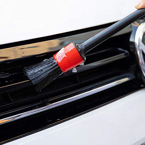 STHIRA Car Cleaning Brush Set for Auto Detailing with Ergonomic Handle and Soft Boar Hair | 6pcs Scratch Free Interior and Exterior Brushes