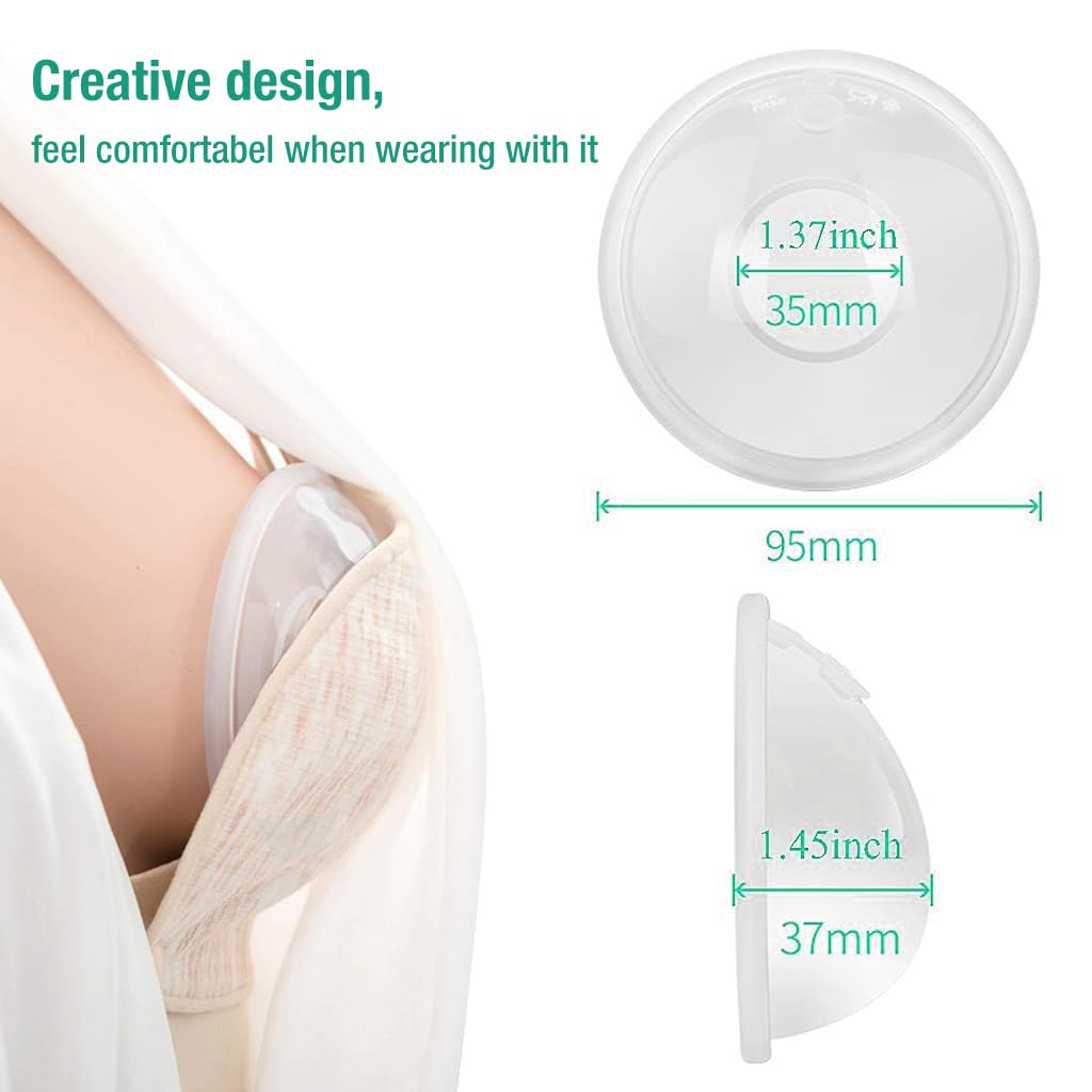 SNOWIE SOFT Nipple Caps for Breastfeeding Mothers with 3.2cm Collector Shell | Food Grade Silicone and PP Leak Proof Design