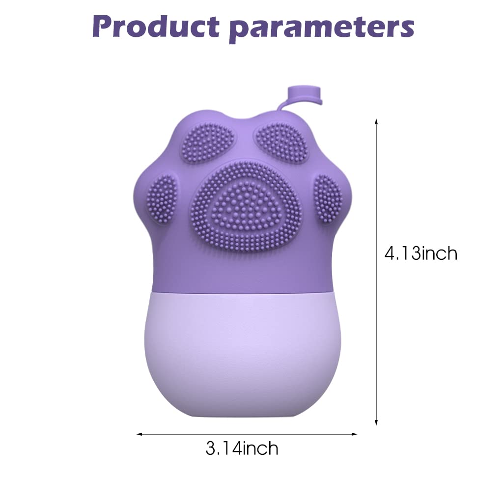 HANNEA Ice Roller for Face Massage & Eye, Anti-Leak Silicone Ice Face Roller Ice Mould With Cleansing Brush, Women Skin Care Ice Facial Roller for Eliminate Edema & Calm Skin, Shrink Pore (Purple)