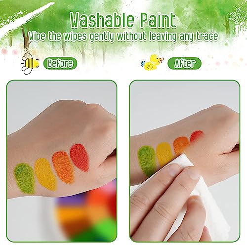 PATPAT® Finger Painting Kit for Kids, Drawing Kit DIY Painting Book Drawing Books, 12 Colors Set for Kids with 16Pcs Painting Card, Non-toxic Safe Art and Craft Kit for Girls